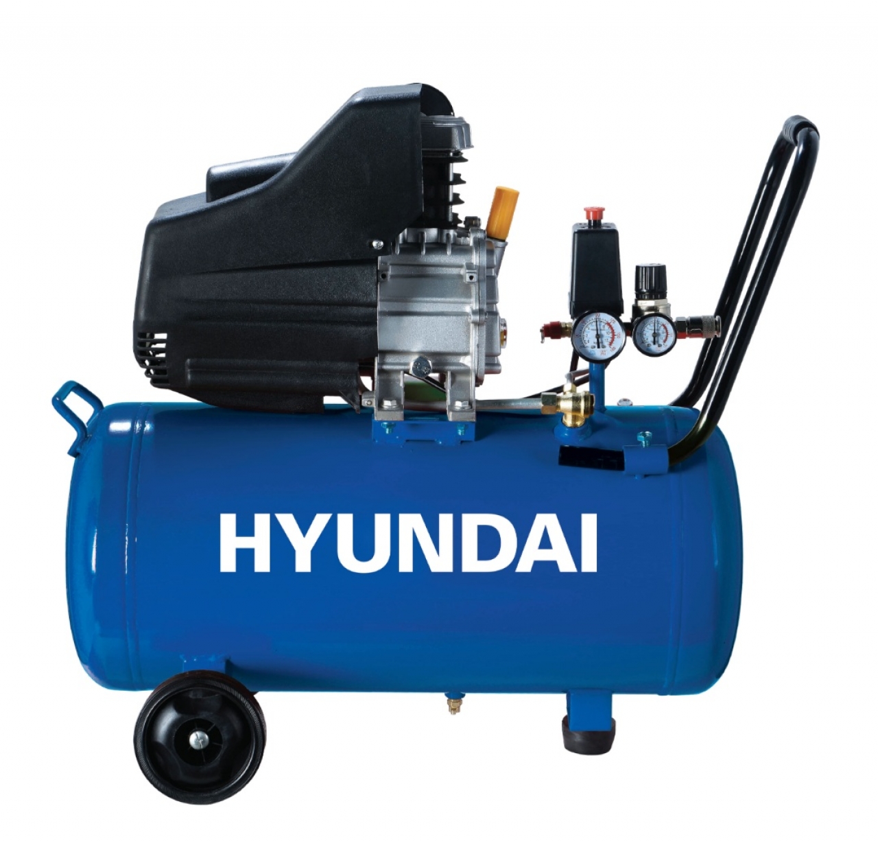 HYAC24-1S Compresor de Aire Silencioso Hyundai Motor Eléctrico Tanque 24L  Caudal 125L/m Voltaje 230V, Fersa Generadores